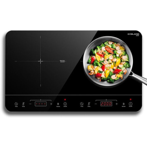 GASLAND Chef IH60BT Double Plaque de Cuisson à Induction, 3500W Plaque de Cuisson à Induction 2 Plaques Avec Sensor-Touch, 10 Niveaux de Température, 10 Niveaux de Puissance, Fonction Minuterie