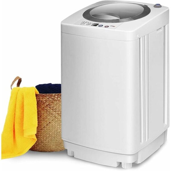 RELAX4LIFE Mini Machine à Laver avec Essorage 240W, 3,5KG, avec 6 Cycles de Lavage Sélectionnables, Réglage du Déséquilibre Automatique, Laver Vos Linges de l'Appartement/Camping/Voyage